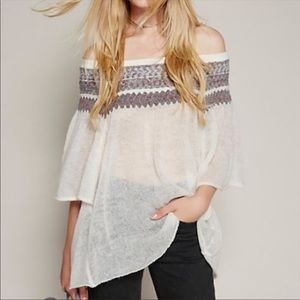 Free People Off the Shoulder Knit Top